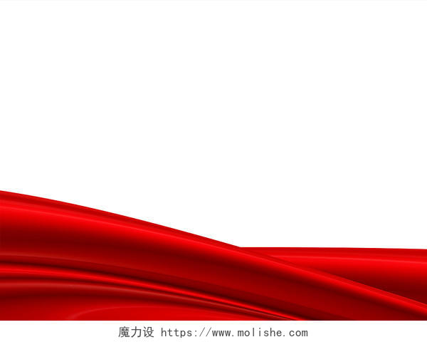 红色丝带飘带丝绸PNG素材元素